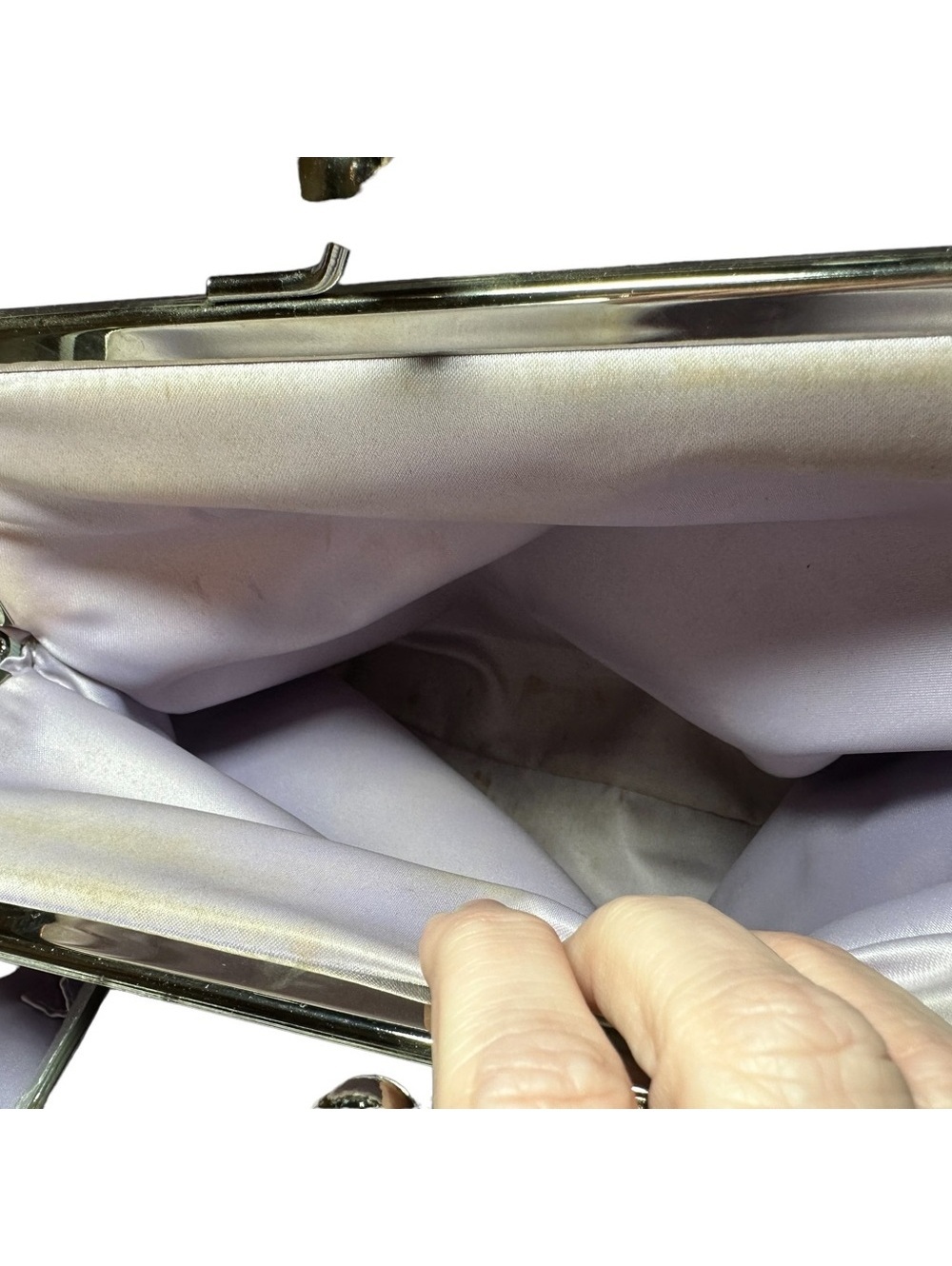 Coach Kisslock large bag silver/gray purple interior - Picture 5 of 9